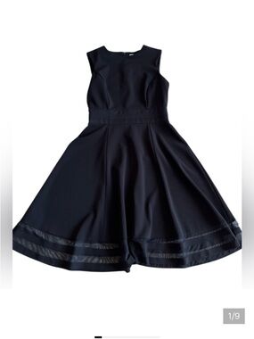 Calvin Klein Black Fit-and-Flare Sleeveless Dress